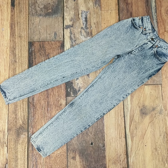 Levis 501 Acid Washed Vintage 80s Denim Size 3 - Picture 2 of 8